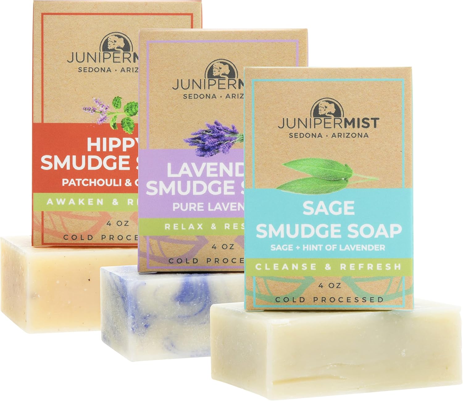 Sage Smudge Candle + Smudge Soap 3 Pack Sage, Lavender, Hippy Smudge Scents Home