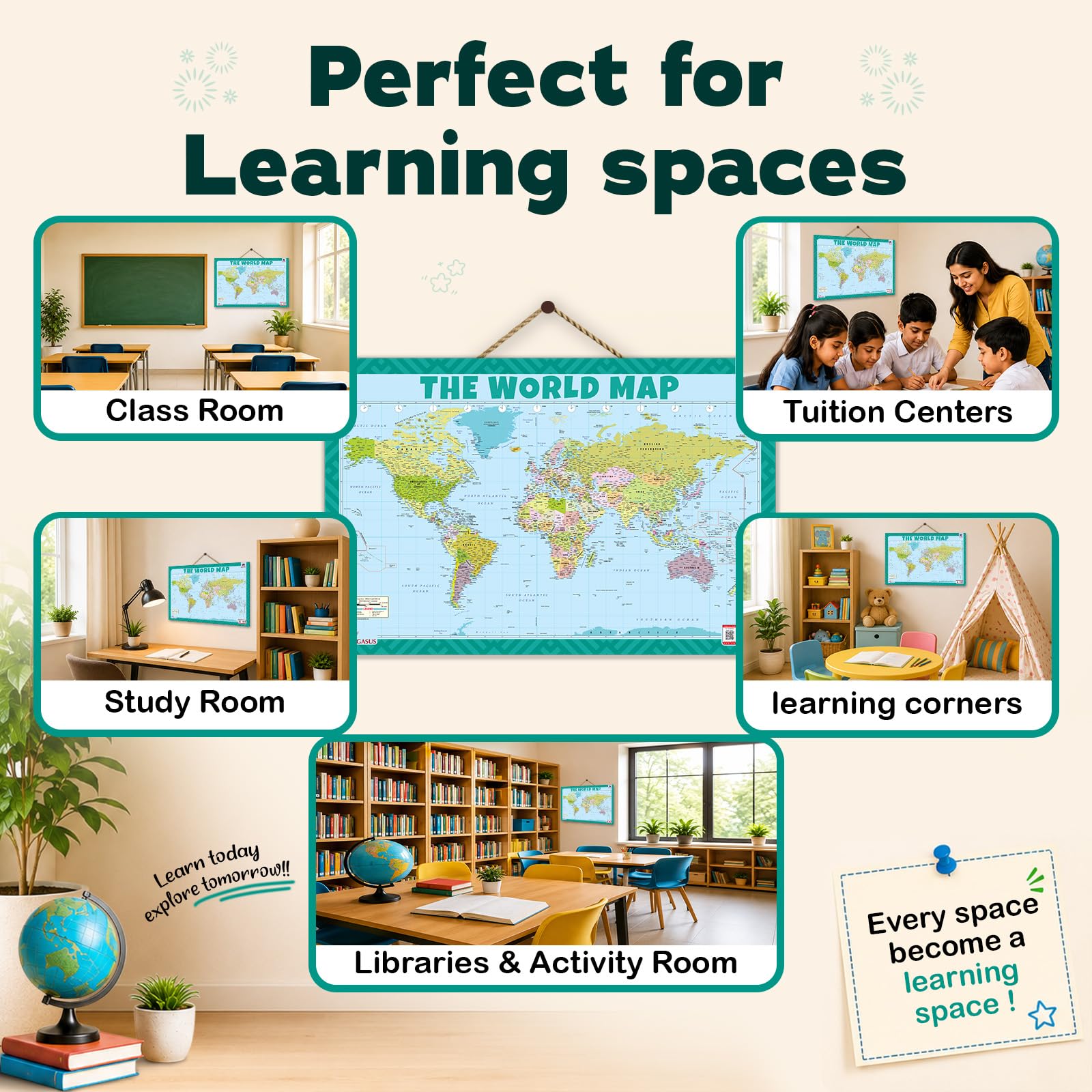 World Map - Thick and Laminated Chart 2