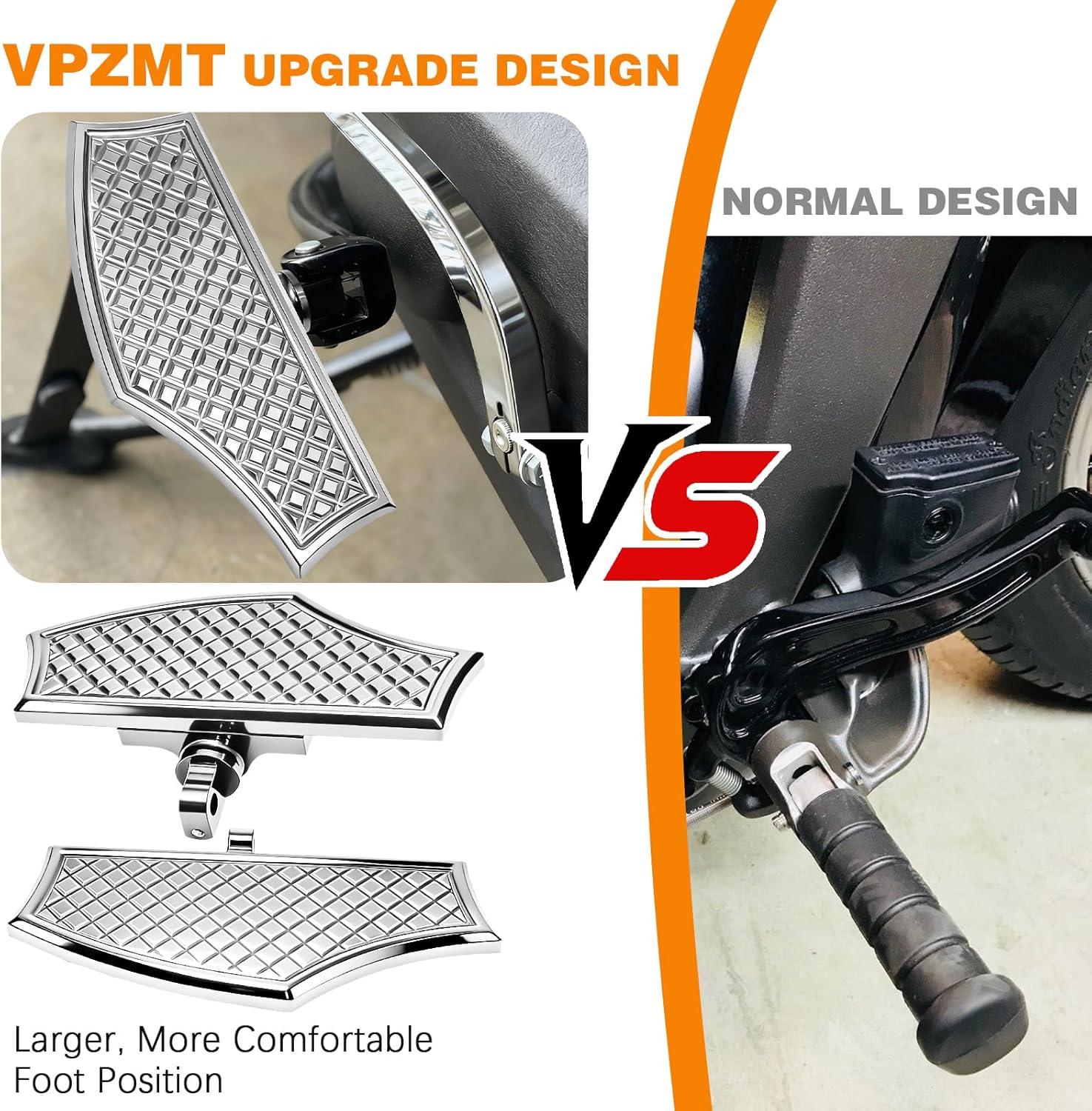 Passenger Floorboards, Rear Foot Pegs Footboards Footrests for Harley Touring Road king, Road glide, Electra glide, Street glide/Softail, Fat Boy, Bad Boy, Street Bob, Breakout, Heritage, Low Rider ST