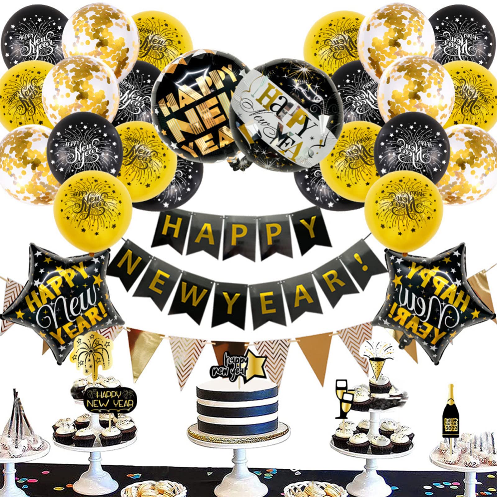 Buy Happy New Year Decorations 2023 Kit, 36 Pcs Happy New Year Party