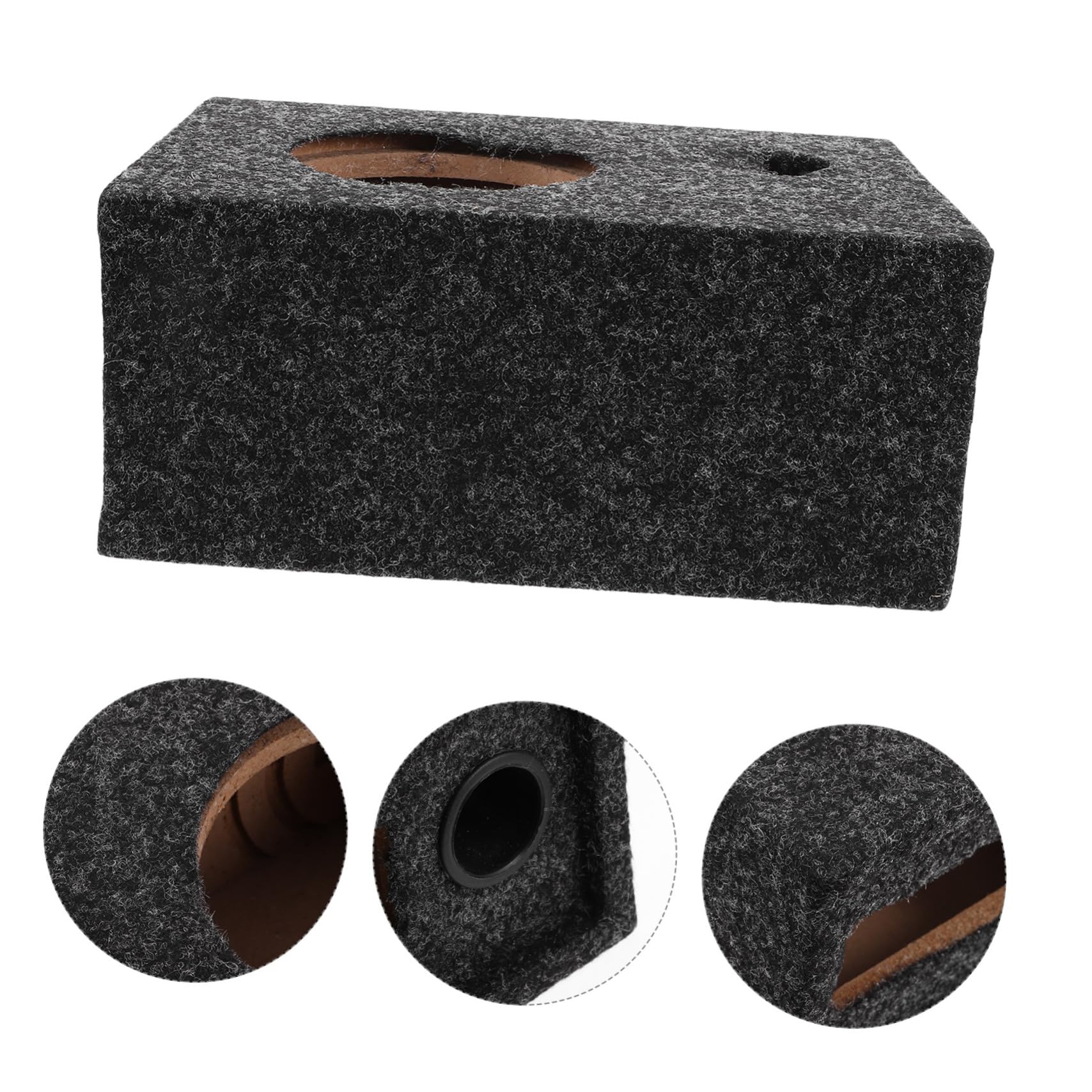 Cabilock Caja de Subwoofer para Automóvil Diseño Ultrafino y Ahorro de Espacio, Caja de Audio para Vehículo Hecha de Madera y Fieltro, Adecuado para Instalación DIY en Coche