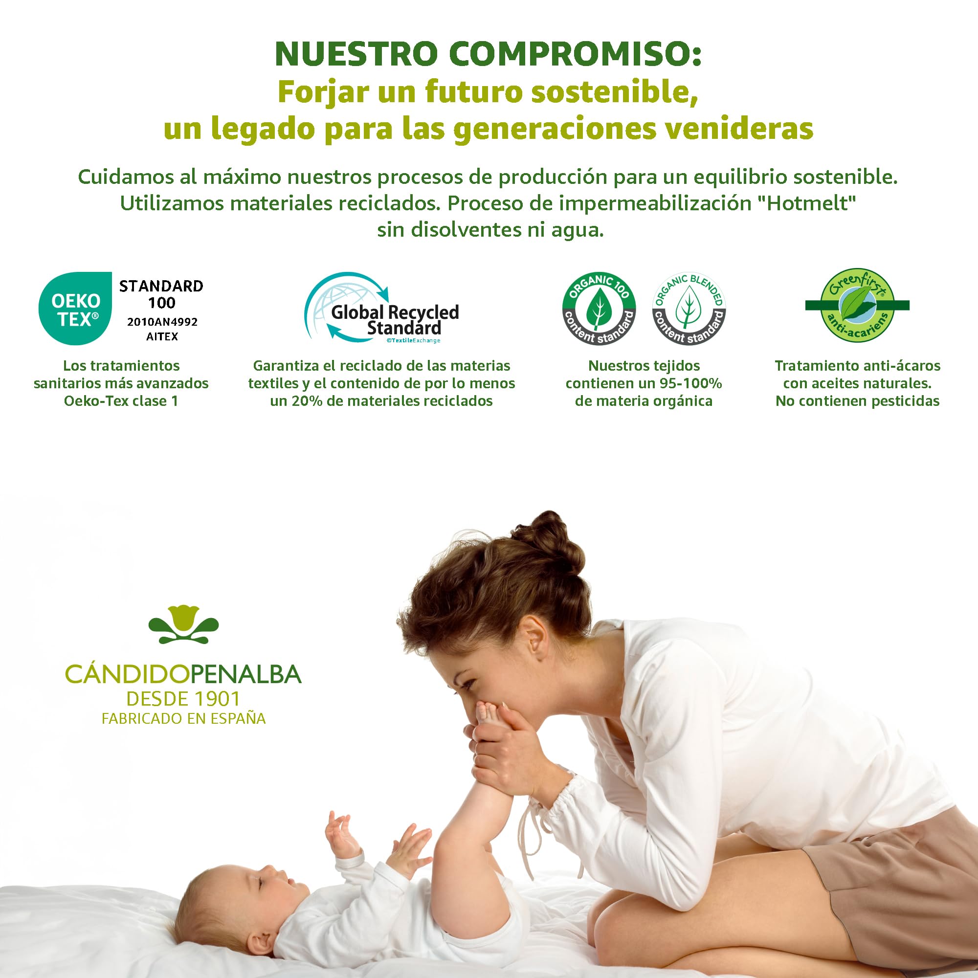 CandidoPenalba Pack 2 Protectores de Almohada Rizo Algodon. Protectores Transpirables Impermeables. Protector Antiacaros Antibacterias. Fabricado en España. 40x70 cm. 2 Unidades