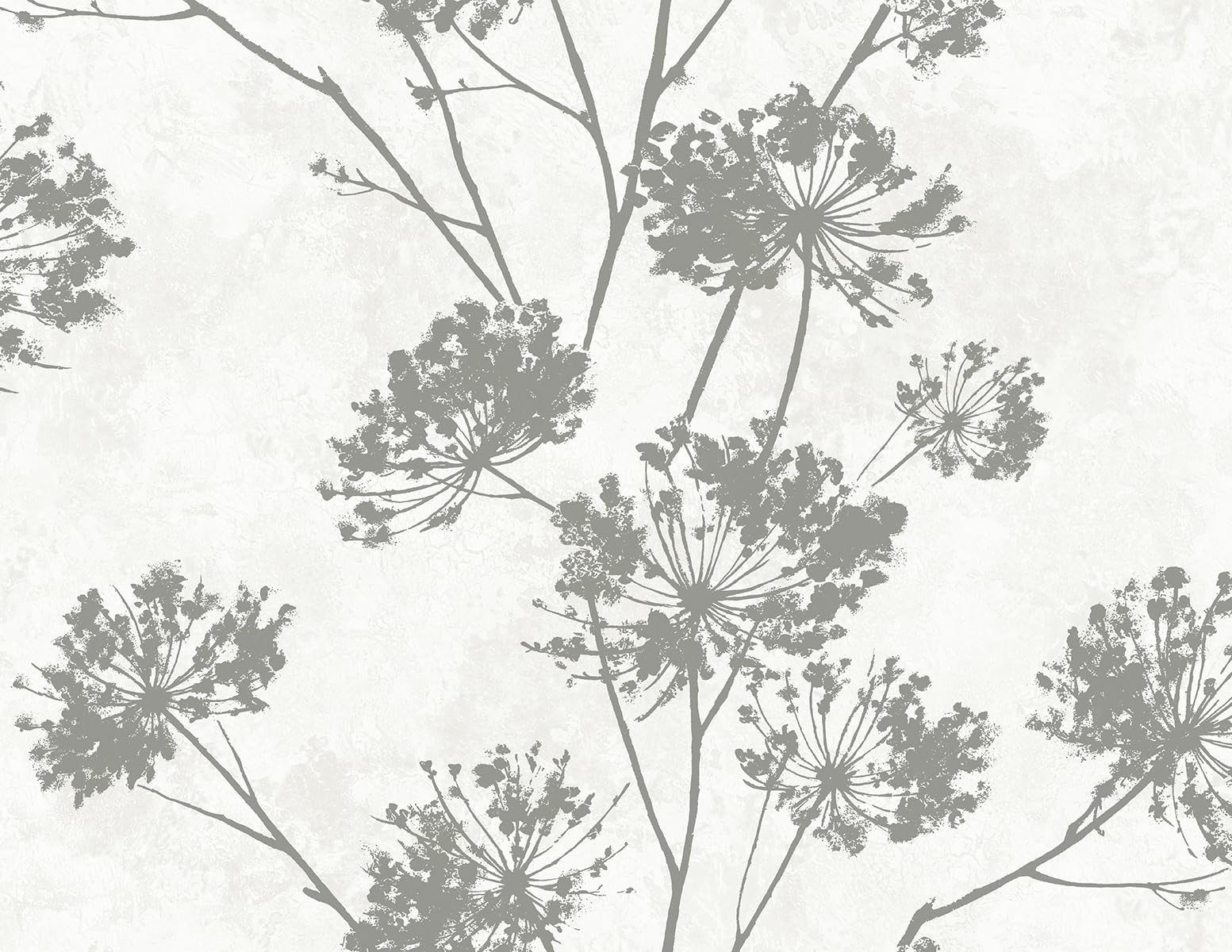 NextWall Harry & Grace Dandelion Floral Peel and Stick Wallpaper (Metallic Silver)