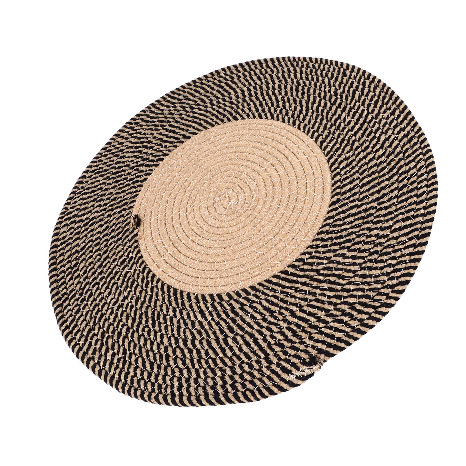 Tapis en Jute élégant Rond Réversible Rétro Exquis pour Salle à Manger (100 cm / 39,37 Pouces)