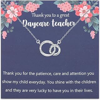 Daycare Teacher Necklace Daycare Teacher Jewelry Preschool Teacher Appreciation Gifts Preschool Teacher Necklace Gift For Babysitter Nanny Caregiver