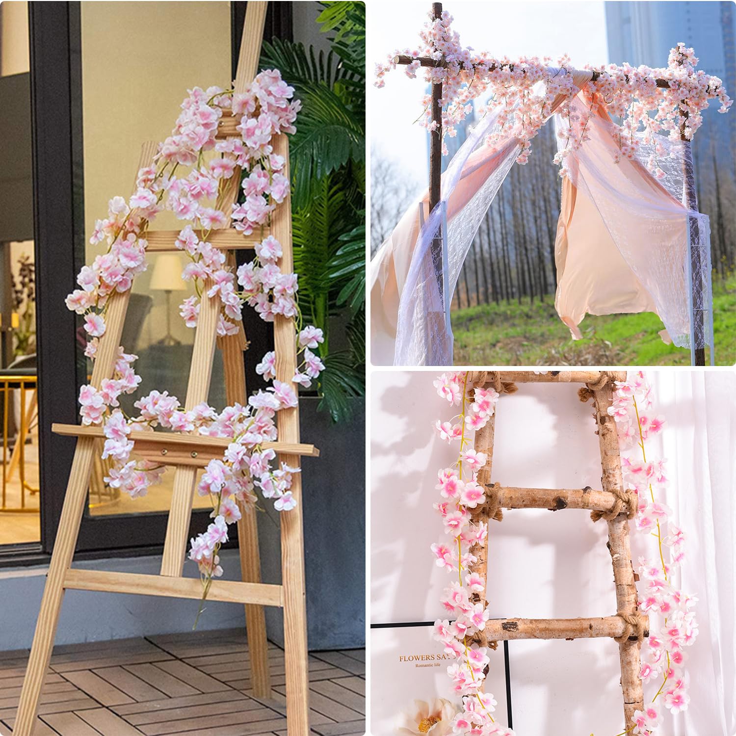 4 pezzi Ghirlanda Di Fiori Di Ciliegio,180cm Fiori di Ciliegio