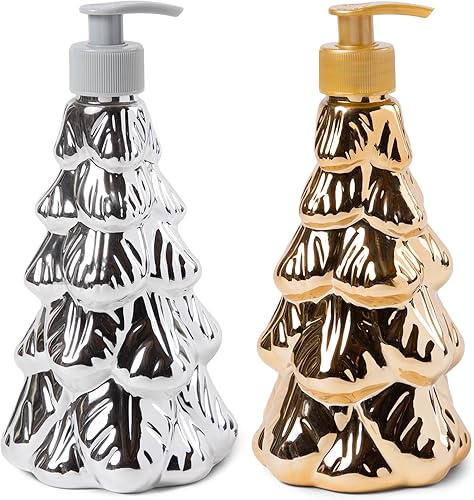 Miniatura 3 de Dispensador de jabón de manos de decoración estacional Simple Pleasures Juego de 2 dispensadores navideños con jabón líquido perfumado, dispensador