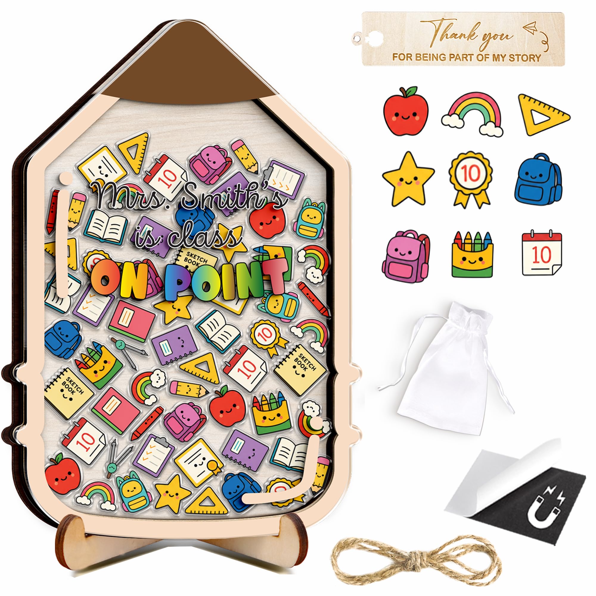 Personalized Wooden Reward Jar for Kids, Custom Name Potty Training Reward System with Acrylic Tokens, Classroom Behavior Tool, Back to School Gift for Boys &amp; Girls, Classroom Decoration
