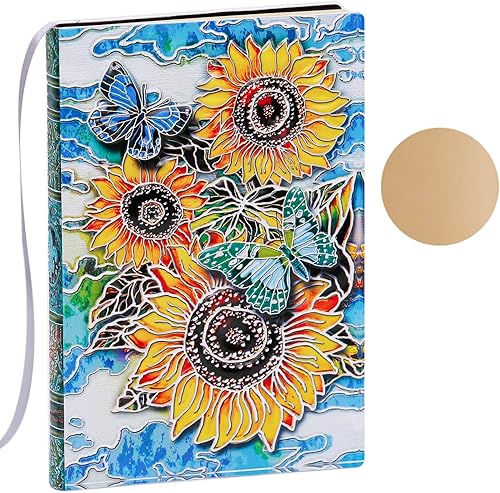 Miniatura 1 de A.F.N.A.L Diario sin forro  Cuaderno de tapa dura con diseño de girasol en relieve 3D, regalo para hombres y mujeres, cuaderno de bocetos en blanco