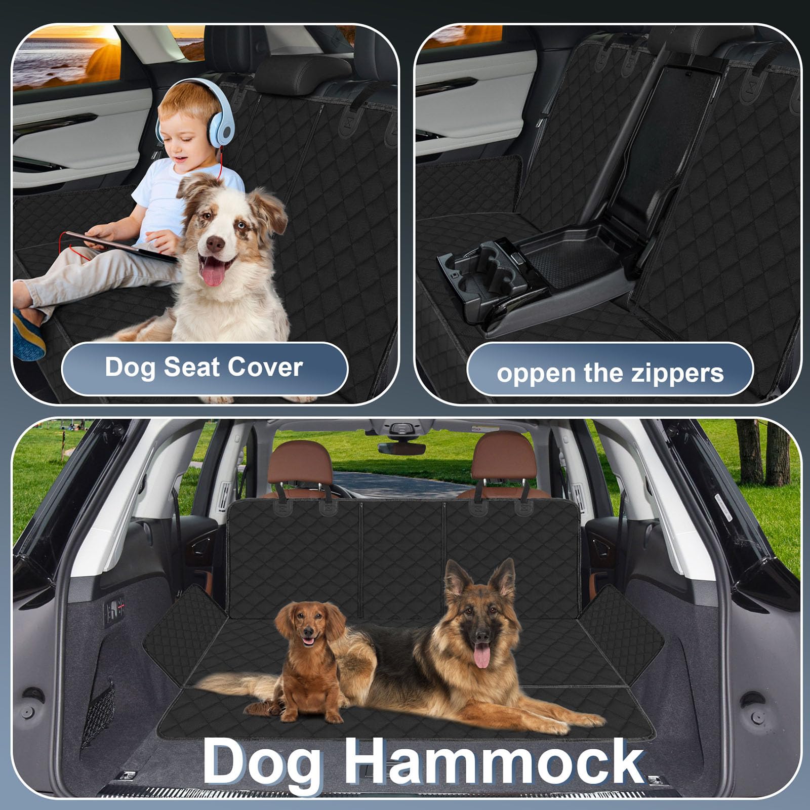Coprisedile Auto per Cani Telo, per VW T-Cross t Cross 2018-2024 2025 Posteriore Auto per Animali Domestici Rivestimento Telo Cani Antiscivolo
