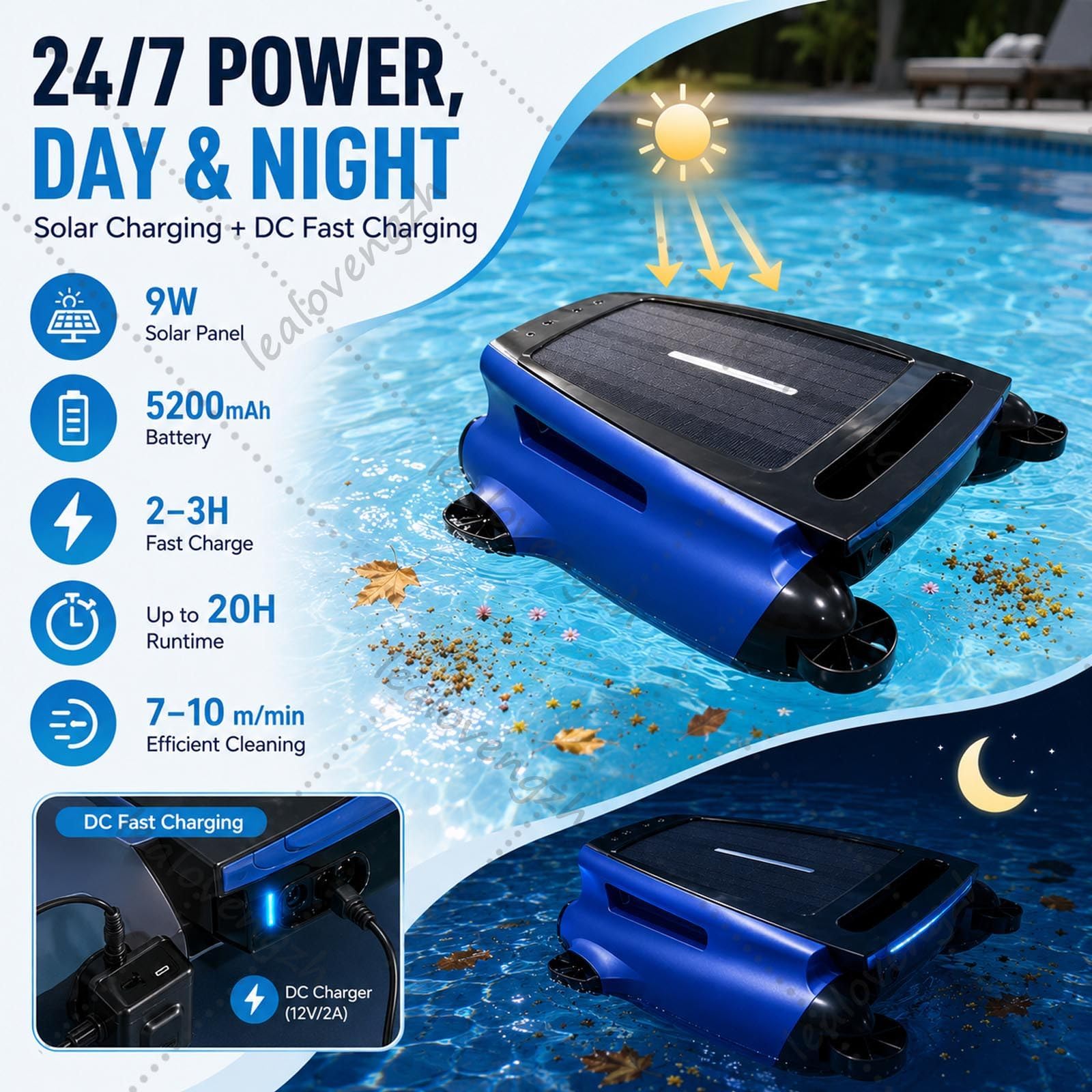 Robot Limpiapiscinas Solar, Skimmer Solar Piscinas con Control App, Limpiador AutomáTico Superficie,BateríA 20h, Cobertura 200m², Sin Cables, Verano 2026 Pro,200m²,Cesta 3.8l Grey