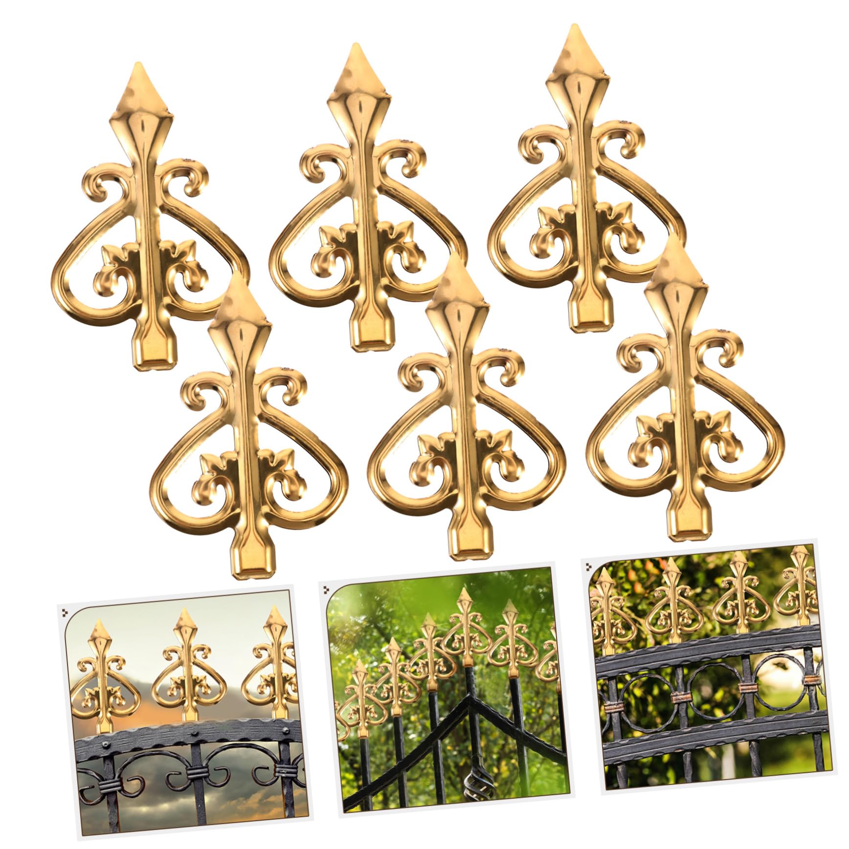 6x Bordura Per Aiuola In Ghisa, Da Fissare Bordatura Decorativa Retro Misure Per Recinzione Hlp 37 X 36 X 2 Cm Bronzo 85217357 - Foto 4