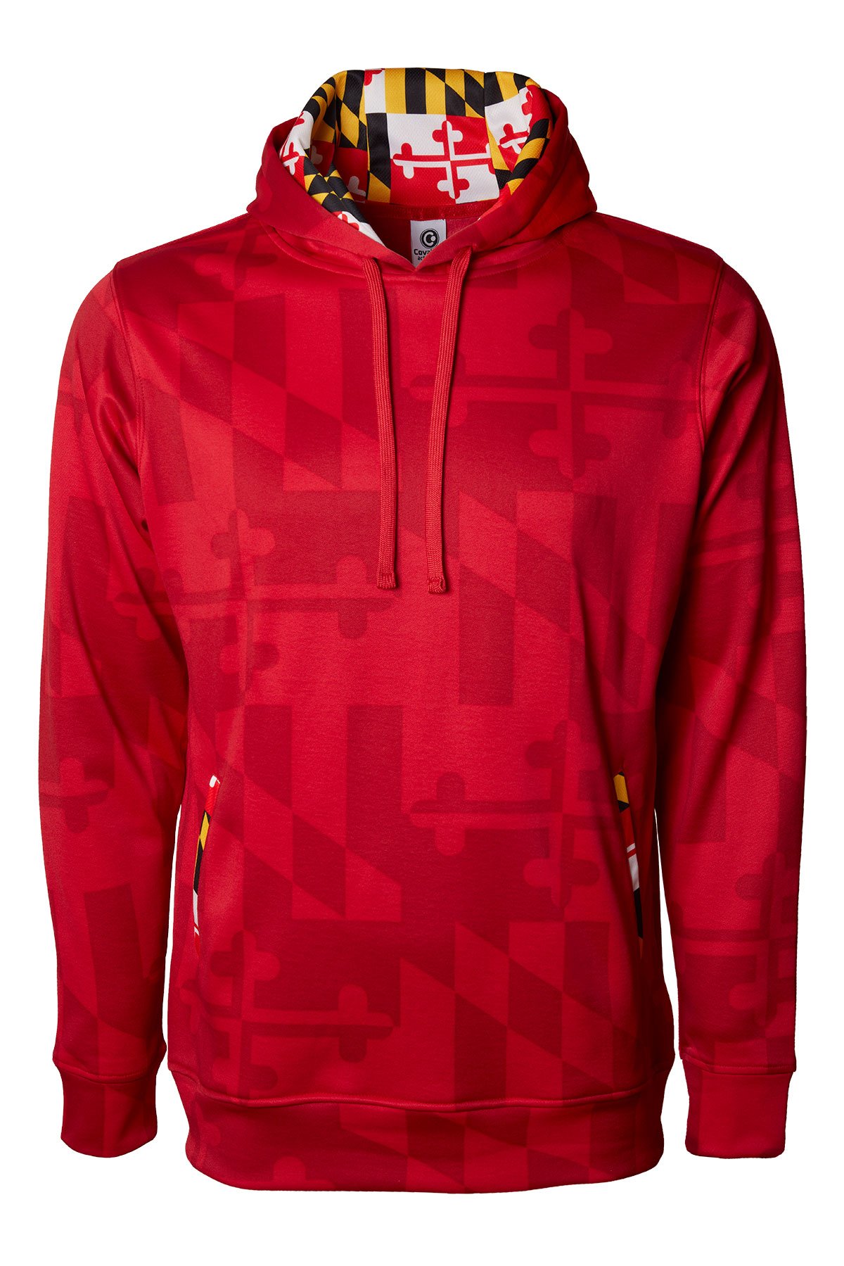 Maryland Flag Souvenir Gift Hoody with Front Kangaroo Pockets and Hidden Media Player Pocket