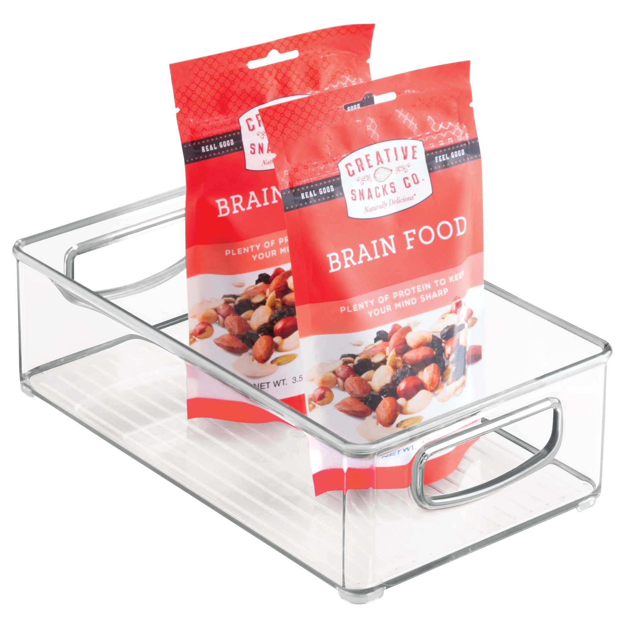 InterDesign 64330 Home Organizer Bin for Pantry, Refrigerator, Freezer & Storage Cabinet, 10" x 3" x 6", Clear Medium