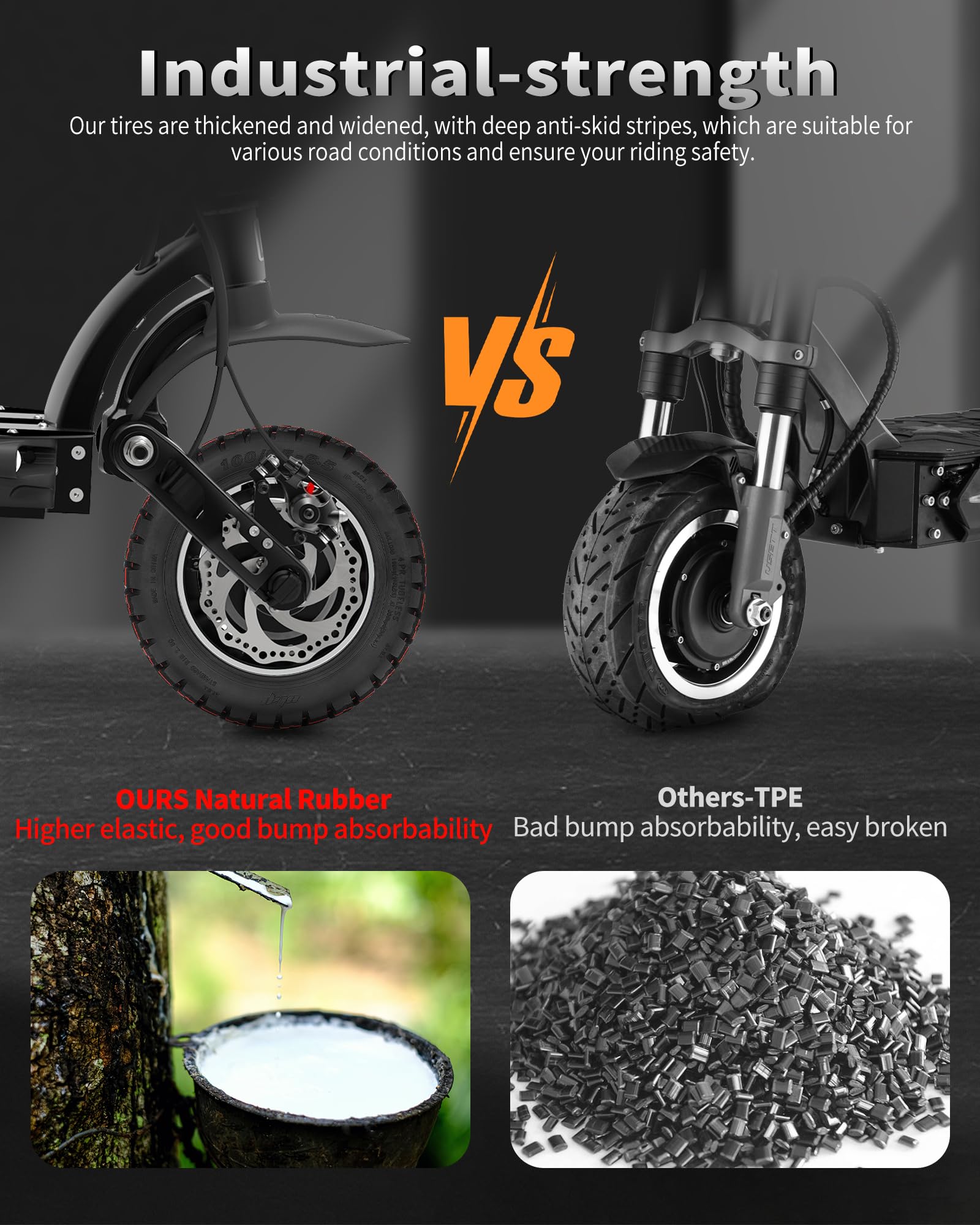 100 65-6 5 Off-Road Tubeless Tire for VSETT 11 Zero 11X Dualtron for 11 Inch Electric Scooter Accessories — view 5