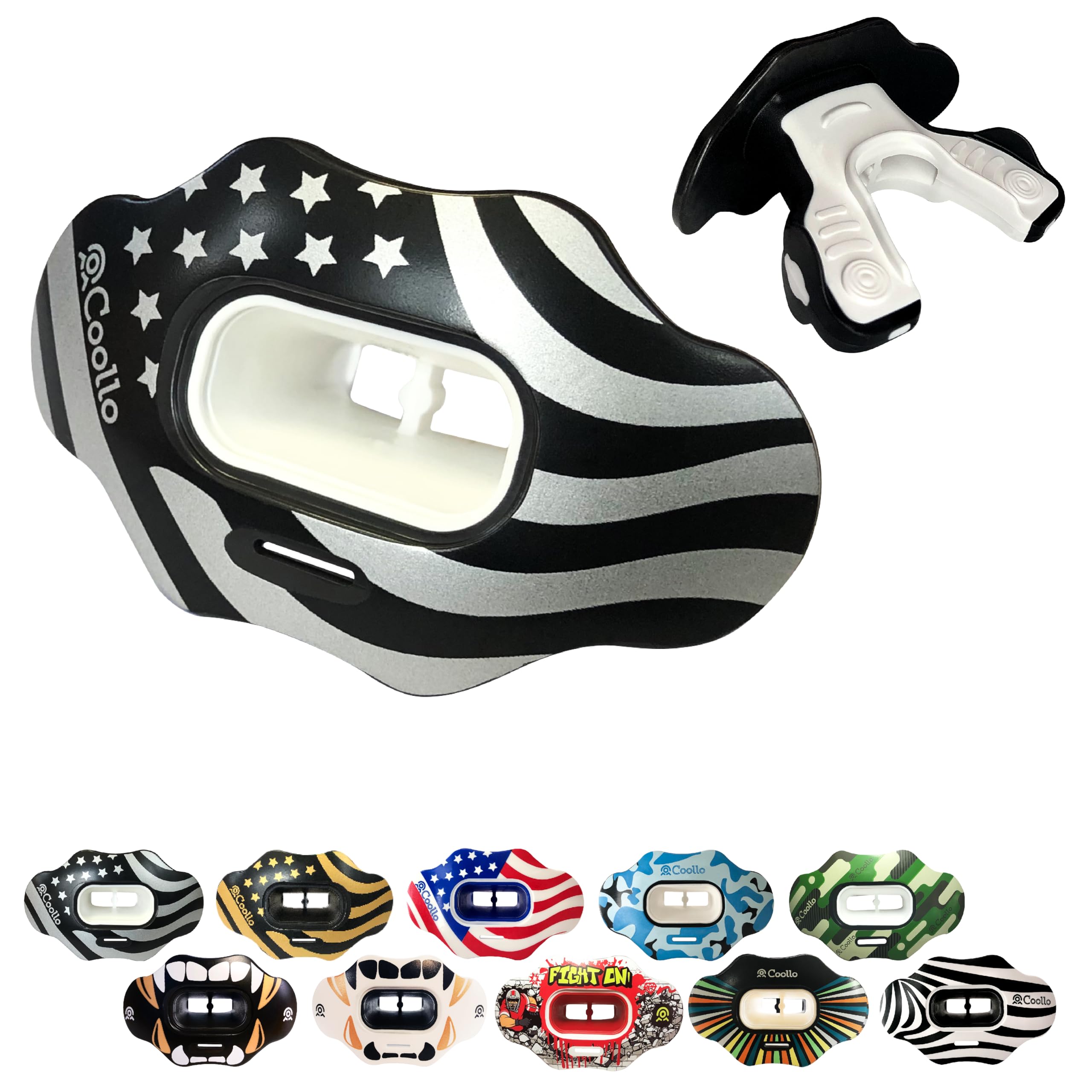 COOLLO SPORTS Football Mouth Guard Lip Guard MAXX/Might Football and High Impact Sports Lip Protector for Adults & Youth (Strap Included)