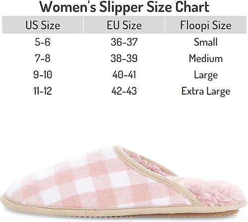 Miniatura 5 de Floopi Slippers for Women Kelly Indoor Outdoor Plaid Faux Sherpa Fur Lined Scuff Slipper WMemory Foam