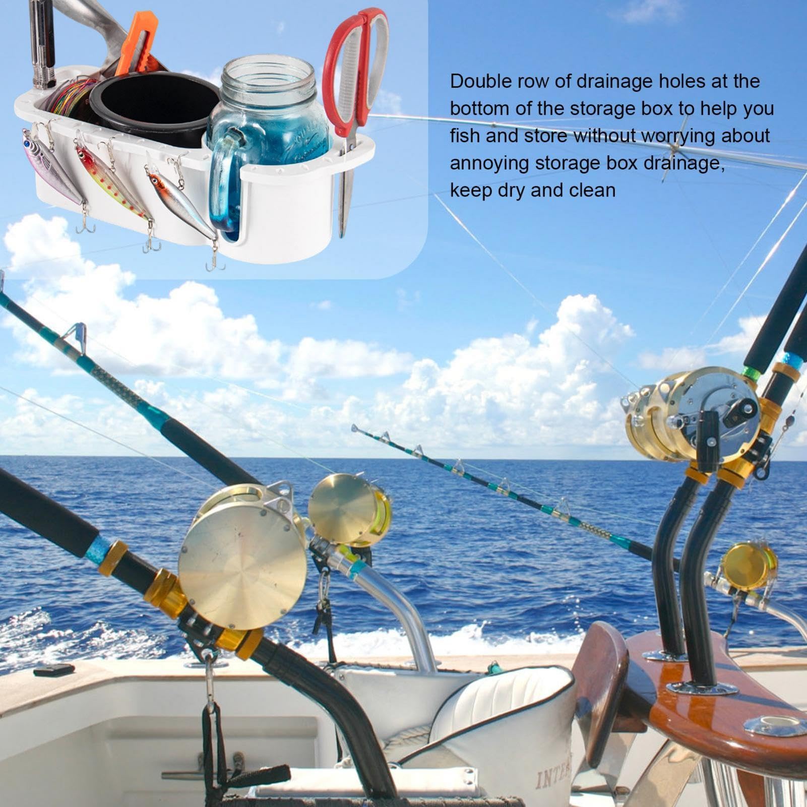 Boîte à Outils Marine, Mallette De Rangement Marine, Boîte à Outils Organisateur Boîte De Rangement De Pêche, Organisateur D'outils Multifonctionnel, Support De Montage Pour Bateau Marin, Conteneur De