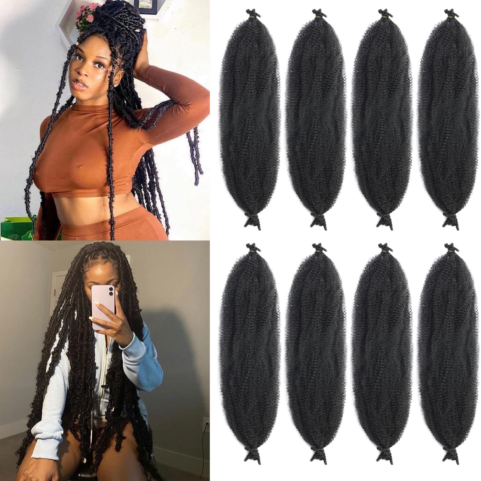 poetically 30Inch Marley Twist Braiding Hair 8 Packs Springy Afro Twist Hair Afro Twist Hair for Distressed Soft Locs Crochet Hair Marley Hair Pre Separated Spring Afro Twis Extensions for Black Women