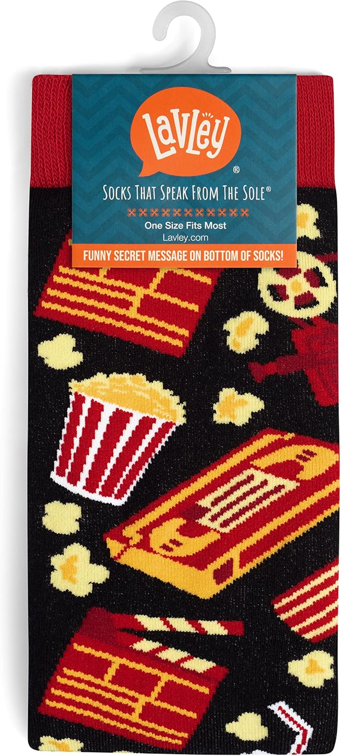 Lavley Do Not Disturb I'm Watching Movies Socks - Funny Gift for Movie Lovers and Film Buffs - Unisex for Men, Women, & Teens - Image 7