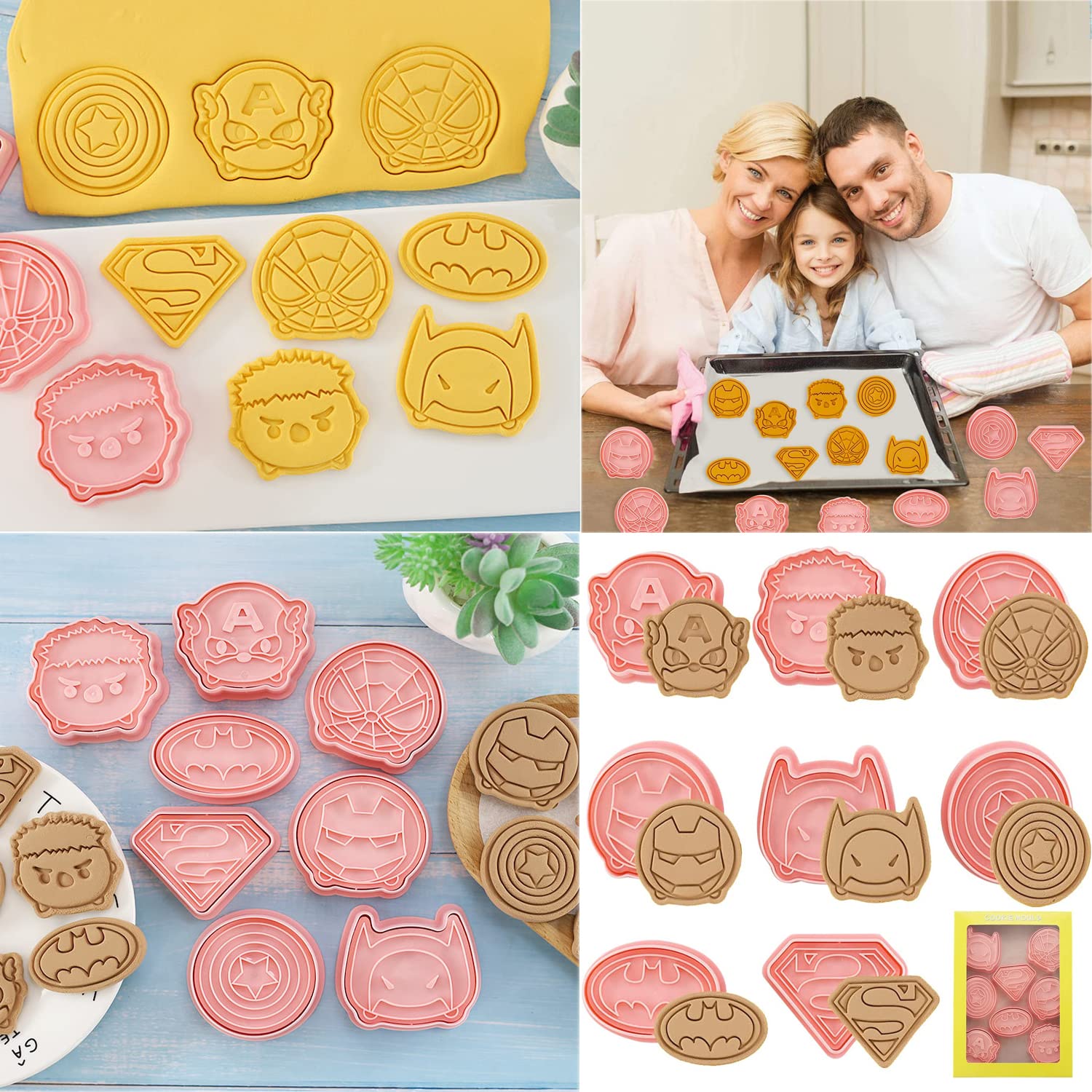 Lot De 8 Emporte-Pièces En Forme De Chat - Pour Biscuits, Fondants, Cookies 3D - Motif Dessin Animé - Taille ~6 Cm - Polypropylène Alimentaire - 3