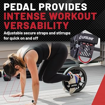 Lifeline Power Wheel for Full Body Functional Fitness - Strengthen Abs, Core, Lower & Upper Body with Foot Straps