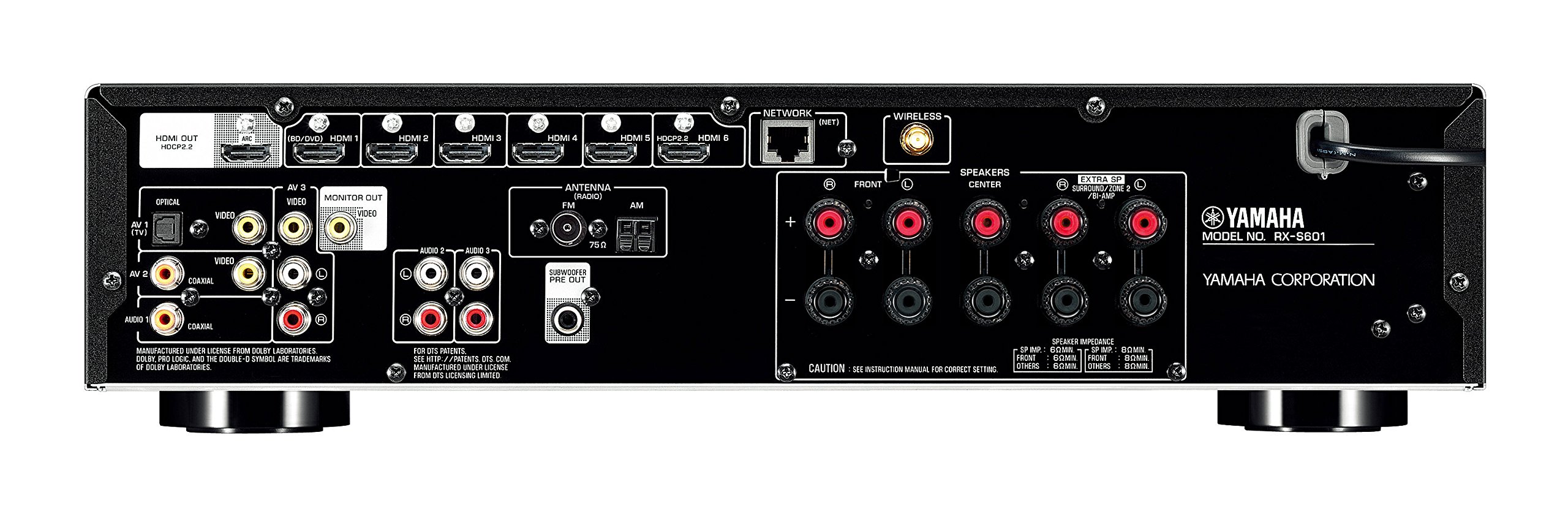 Yamaha RX-S601 Sintoamplificatore AV Sottile, Nero