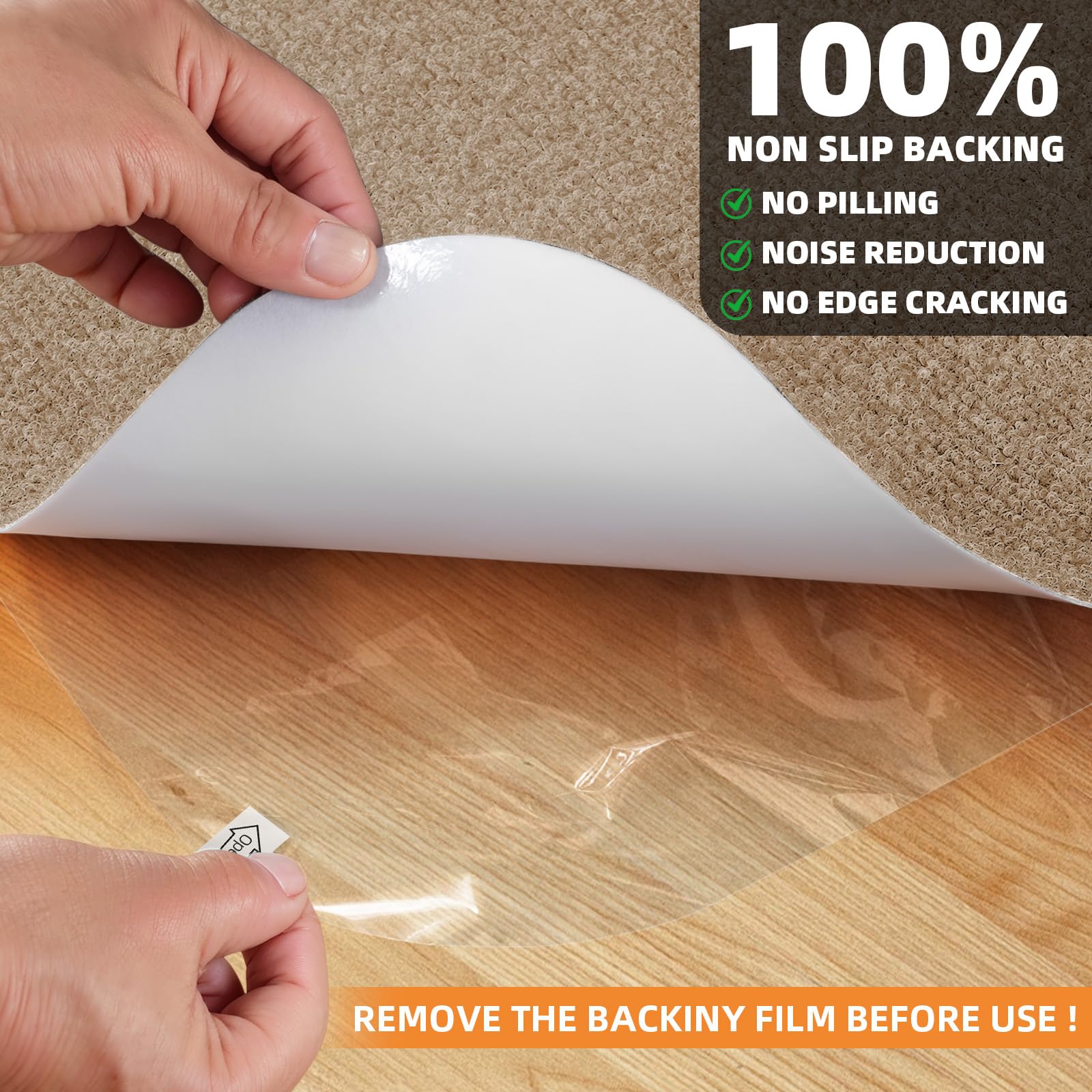 Kuyal Clear Chair Mat For Hardwood Floor 51 X 63 Inches Transparent