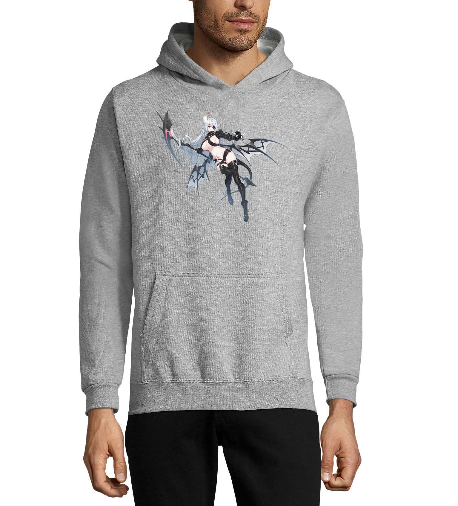 Felpa con cappuccio unisex in misto cotone con cappuccio e stampa anime, motivo Tristo Mietitore Pin Up