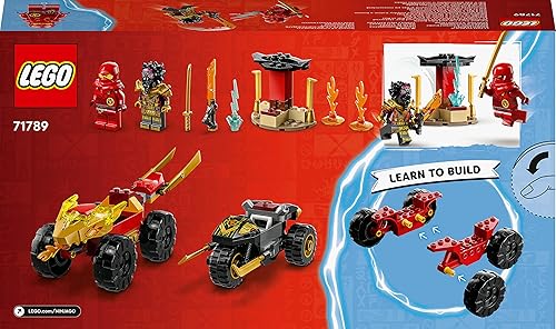 Miniatura 7 de Lego 71789 Ninjago Chase Set con Kais Speedster y Ras' motocicleta, juguete para niños a partir de 4 años, juguete de coche Ninja para construcción,