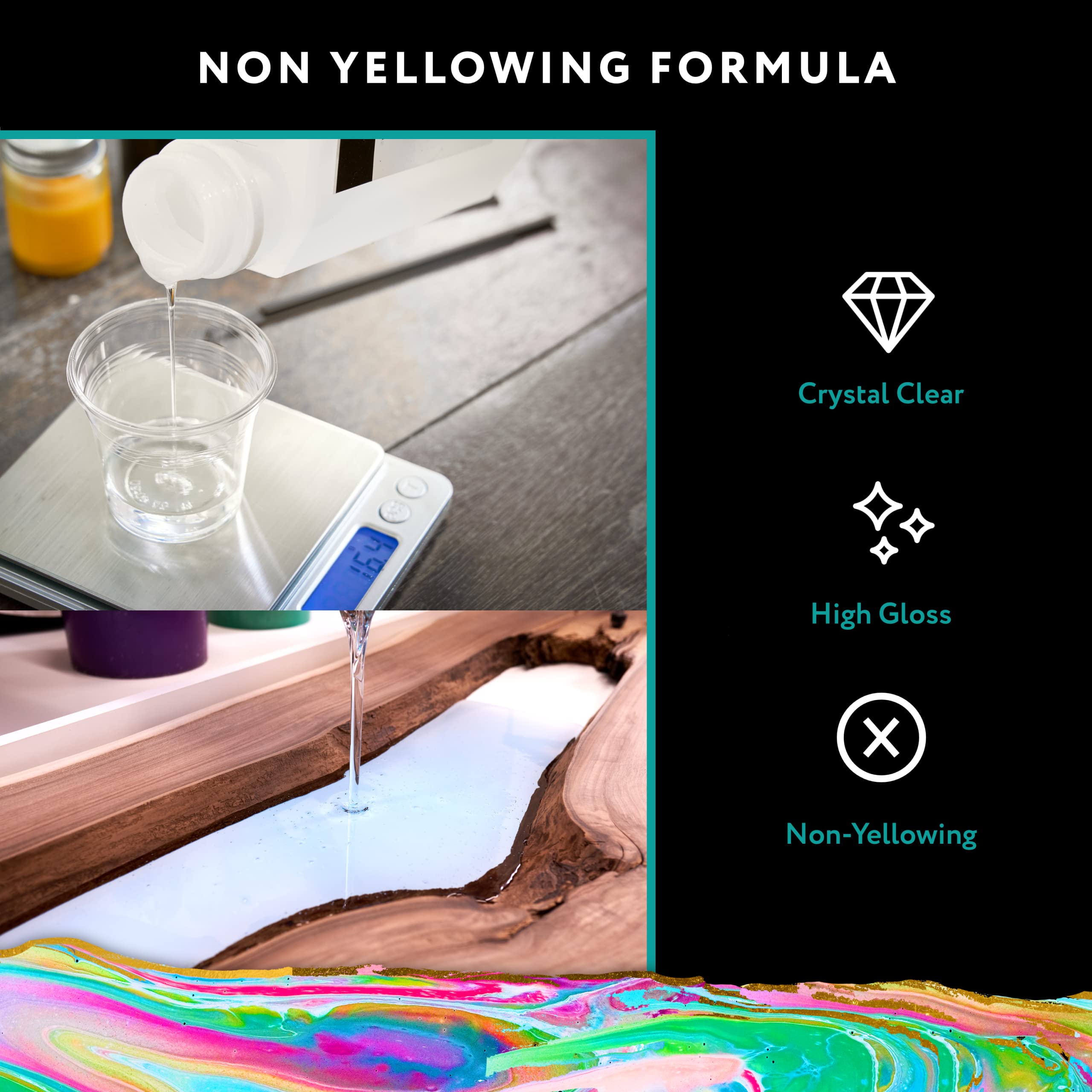 DR CRAFTY Clear Epoxy Resin Deep Pour Epoxy Casting Resin Kit Clear Epoxy Resin for Resin