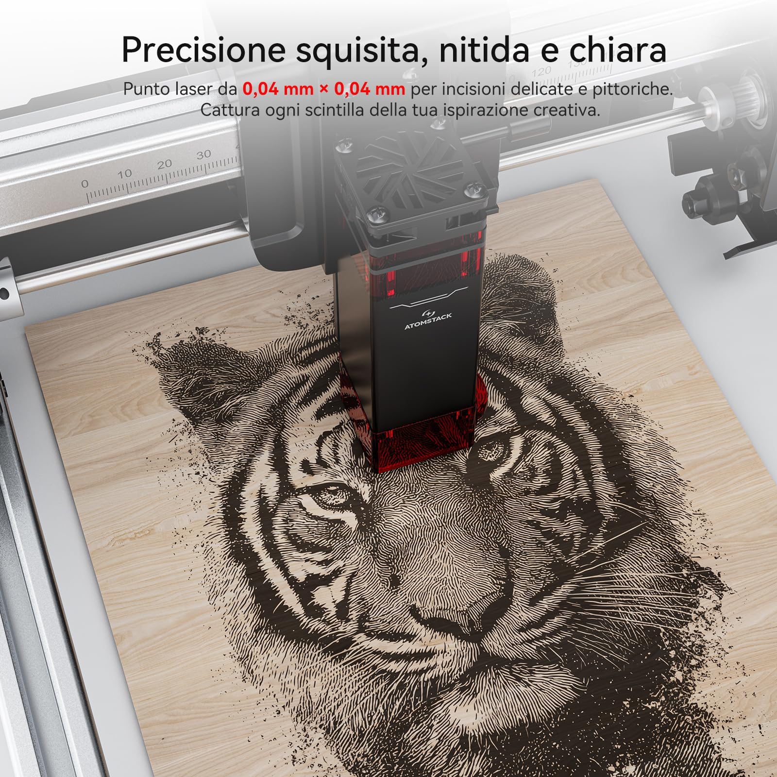 ATOMSTACK SWIFT MINI 3W Macchina per incisione Laser Modello Base Completamente Preinstallato Incisore Laser Fai da Te Superficie di Incisione145×135mm Precisione di 0,04 mm Per Legno, Artigianato