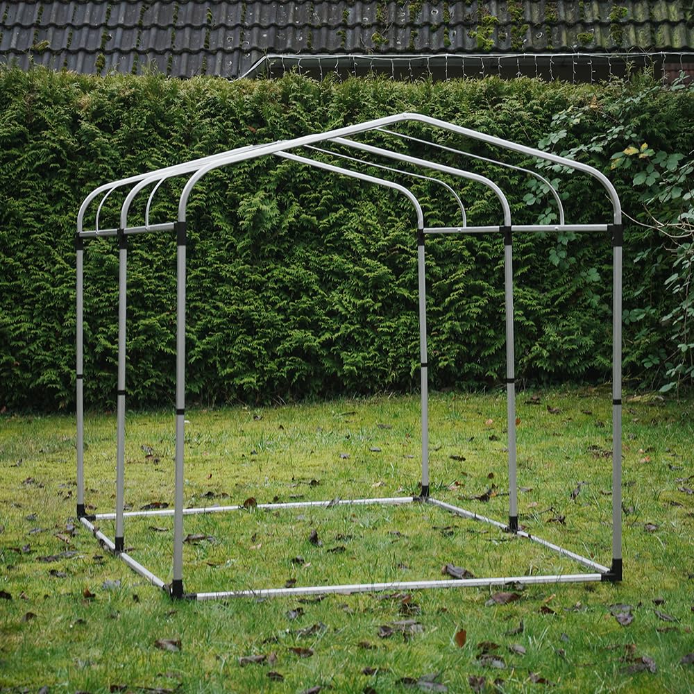 SoBuy Caseta Jardin Exterior Garaje Exterior para Coches Impermeable Carpa para Moto y Bicicletas Garage Moto para Exterior Cobertizo Jardín Plateado 159x219x165cm KLS11-L