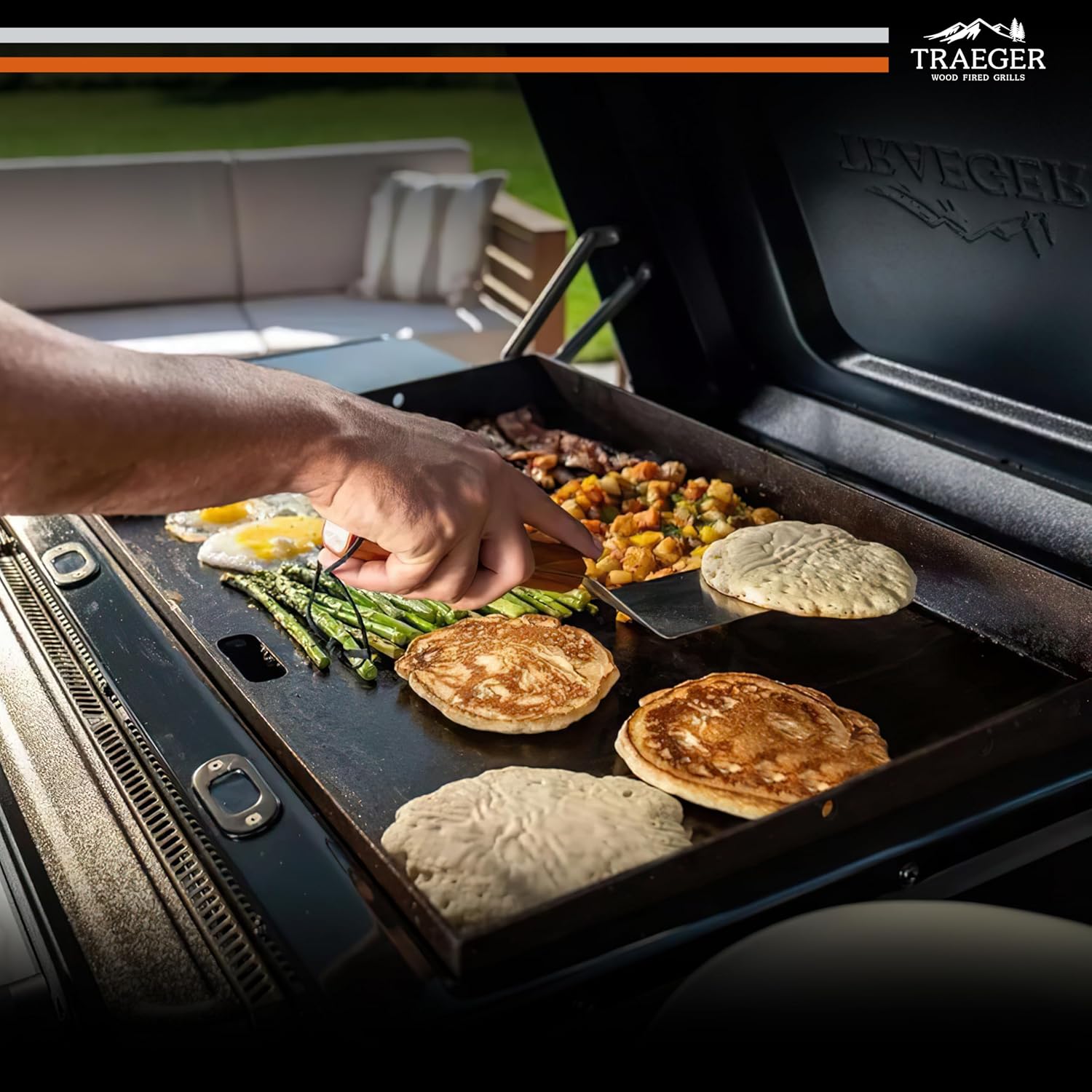 Traeger Grills Flatrock 2 Zone, 26-Inch Flat Top Griddle, Outdoor Gas Grill with Dual-Zone TruZone Cooking, Even Heat, and EZ-Clean Grease Management, Premium Propane Griddle for Outdoor Cooking