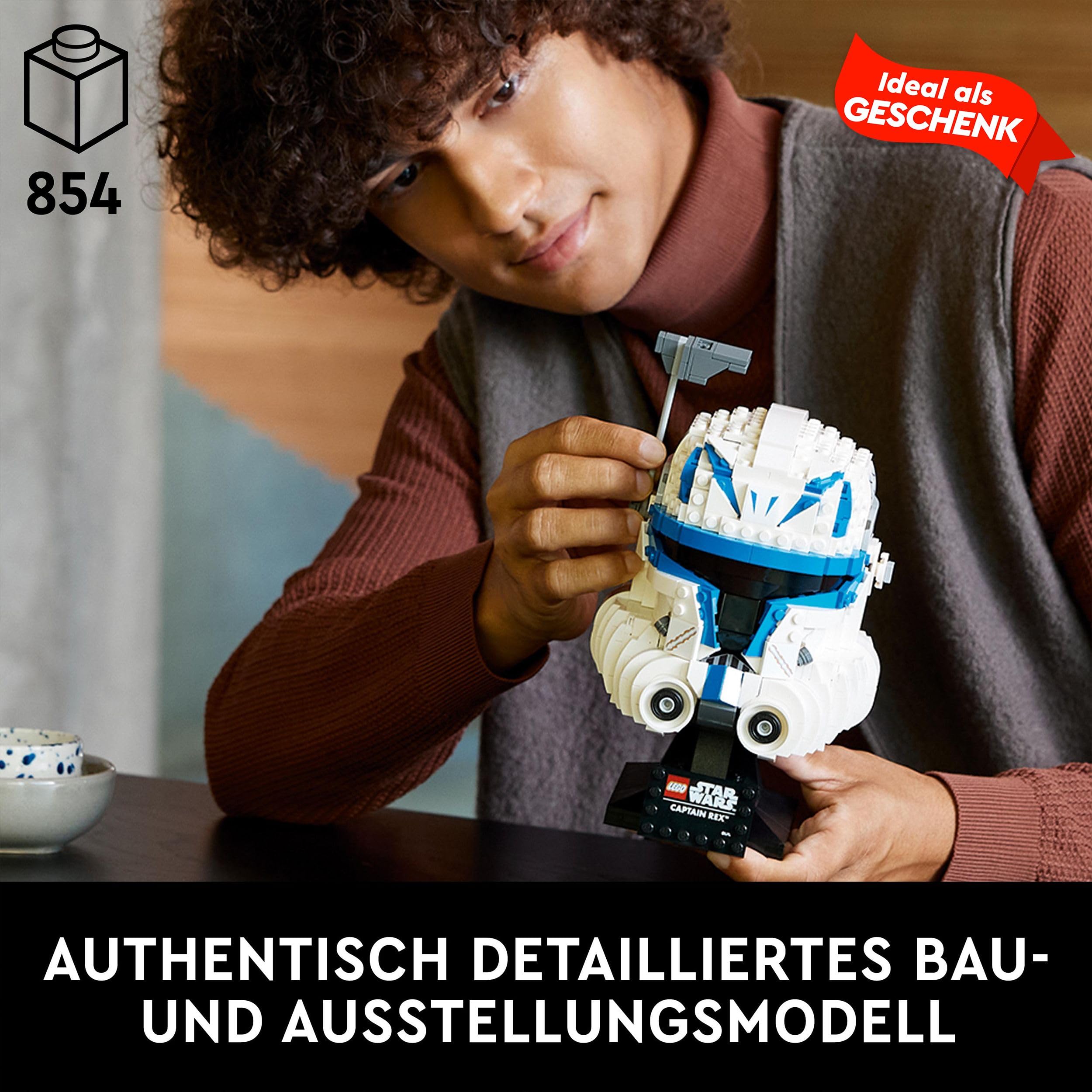 LEGO 75349 Star Wars Captain Rex Helm Set, The Clone Wars Modell Sammlerstück für Erwachsene, 2023 Serie, Erinnerungsstück und Geschenk-Idee