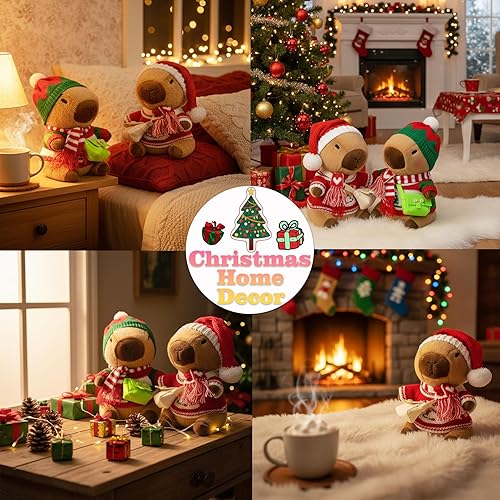 Miniatura 32 de 2 Capybara - Peluche de 2 Capybara con 13 piezas de ropa y accesorios, juguetes de peluche de animales de peluche de 10.2 pulgadas, lindos peluches