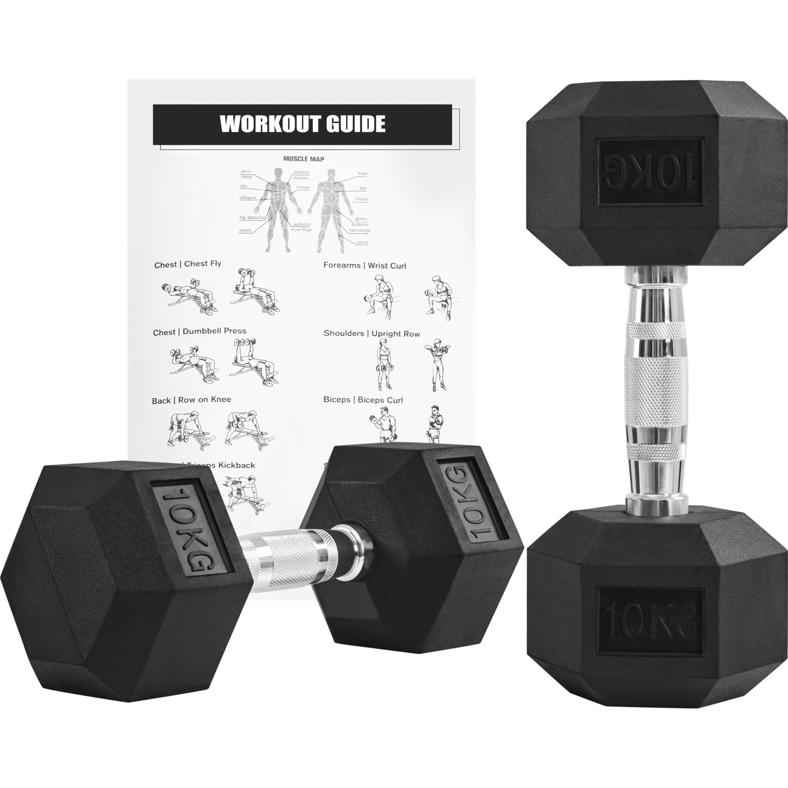 Yaheetech 2er-Set Kurzhanteln 5/10 kg Hexagon Hanteln Gummiummantelt & Bodenschonend Sechseckige Anti-Rutsch-Hanteln für Ganzkörpertraining im Heim-Fitnessstudio