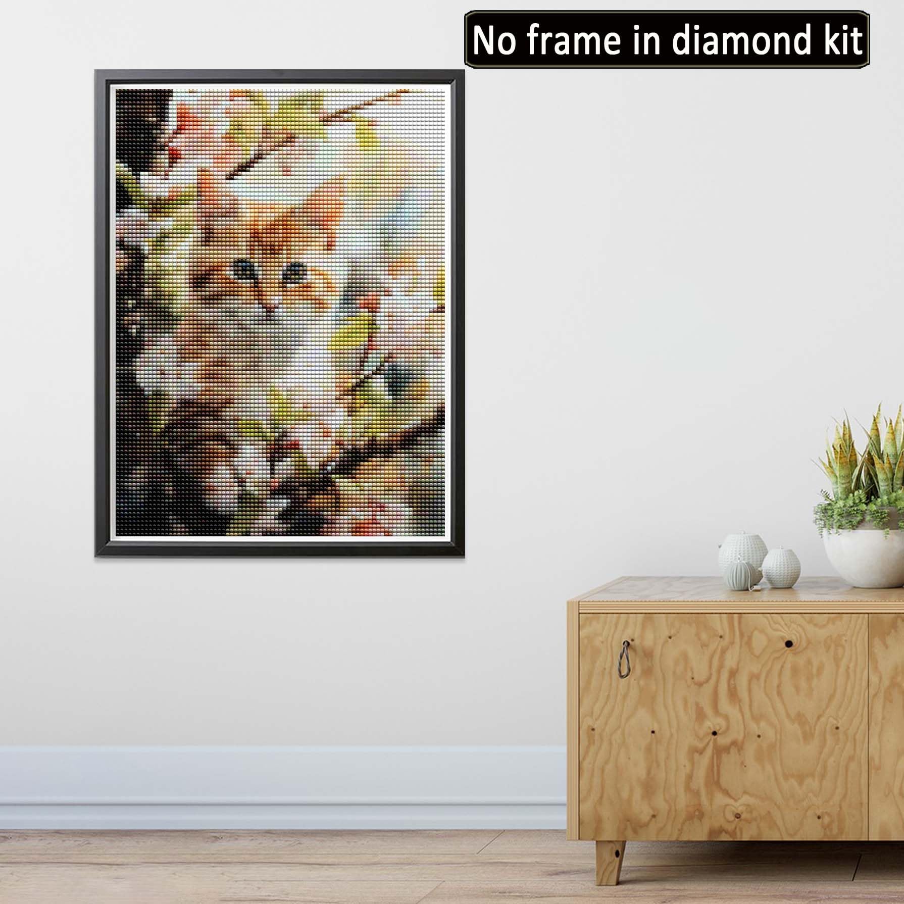 Jawecci Diamond Painting Katze – 30x40 Cm, 5D Runde Steine, Mit Vollbohrer, DIY Set