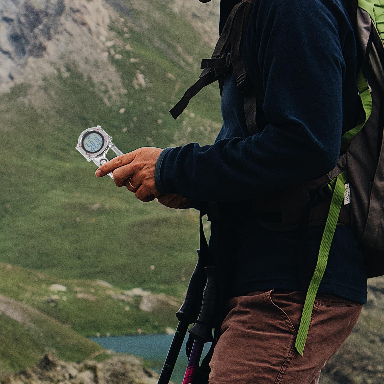 MAGICLULU Reloj Resistente al Agua para Senderismo Clip de Aleación de Zinc y Acero Inoxidable, Luminoso y Multifuncional para Actividades al Aire Libre