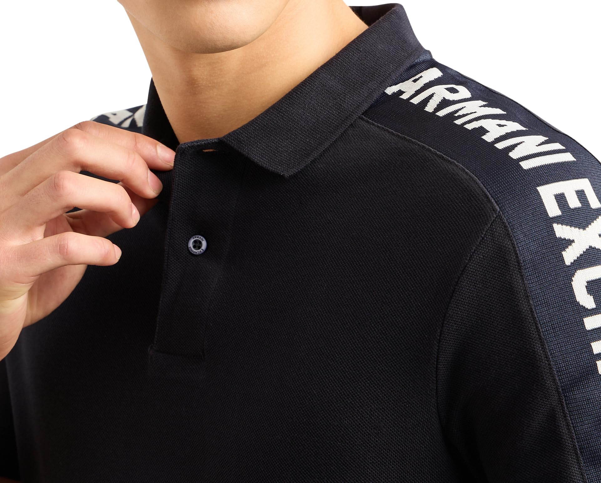 Armani Exchange Short Sleeve Jacquard Logo Polo Polo Uomo