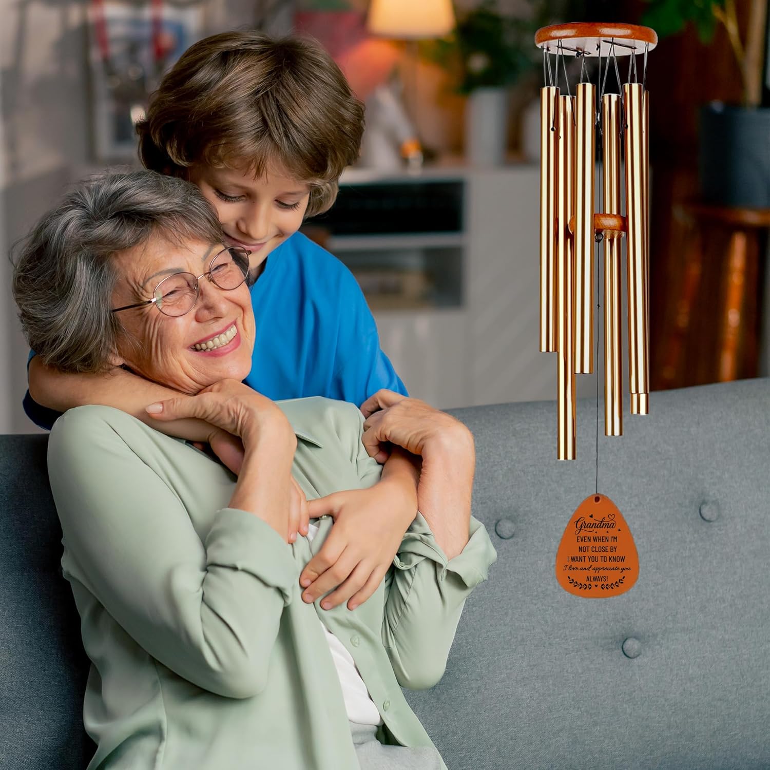 Grandma Windchime - Grandma Birthday Gifts from Grandkids - Best Grandmother, Mommom, Mimi, Nana Gift Ideas for Grandparents Mothers Day, Christmas, Birthday Gifts for Nana Wind Chime for Outside 28in - Image 6