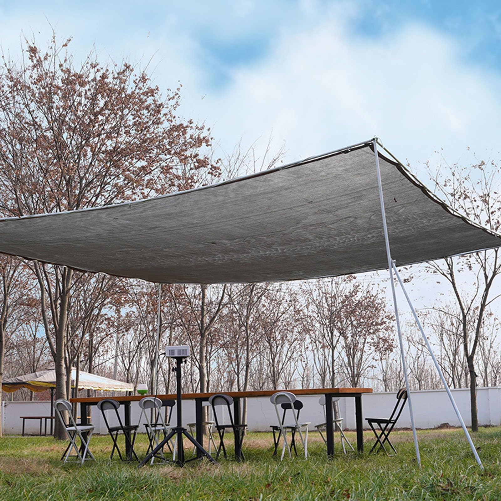 Red de parasol con anillos colgantes para cubrir el parasol en varias escenas, tela de malla de sombra de jardín, múltiples (10 x 12 m)