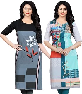 Women's Crepe Stitched Kurta Combo Pack of 2