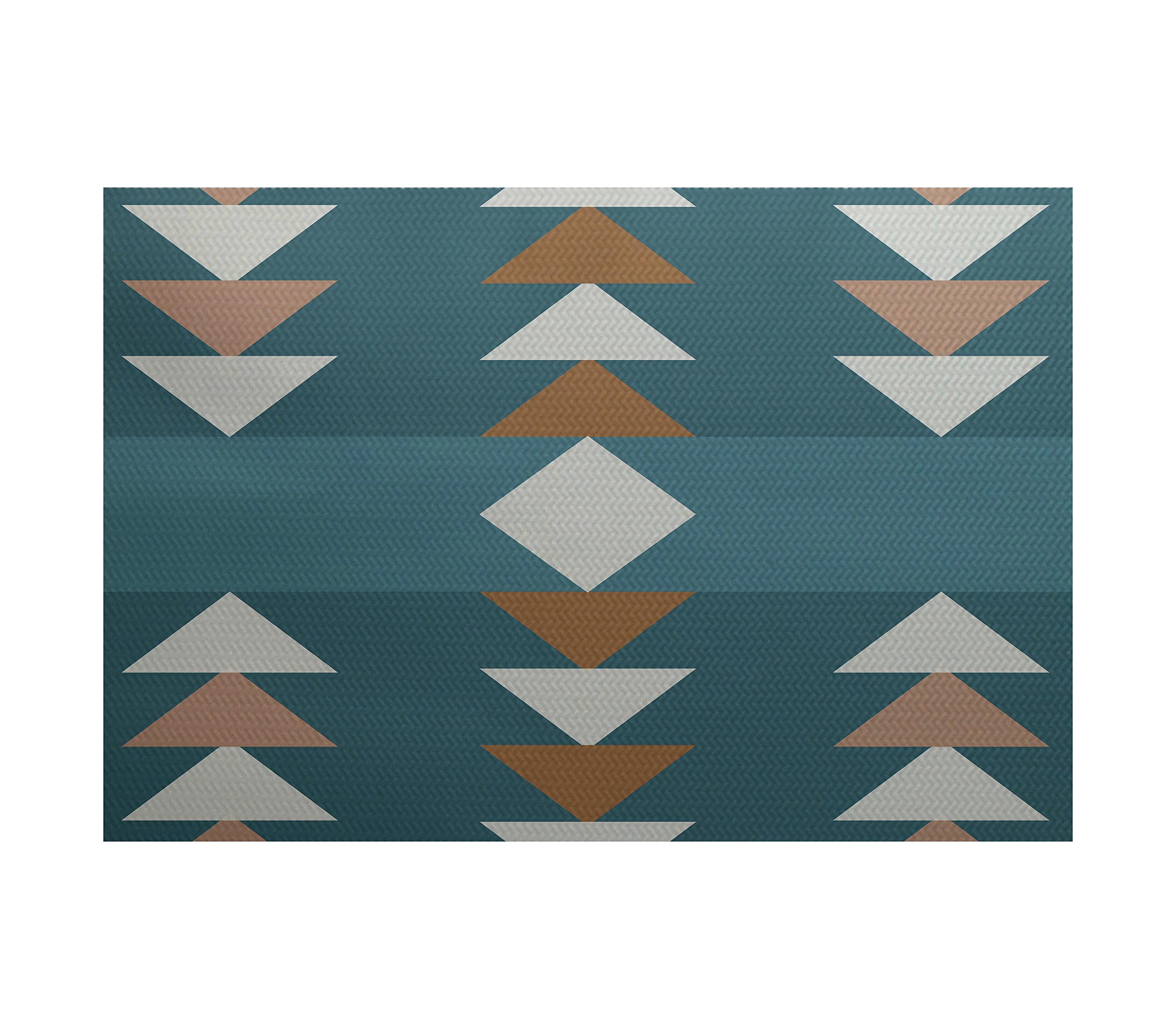 E By Design Sagebrush Geometric Print Rug, 3' x 5', Aqua