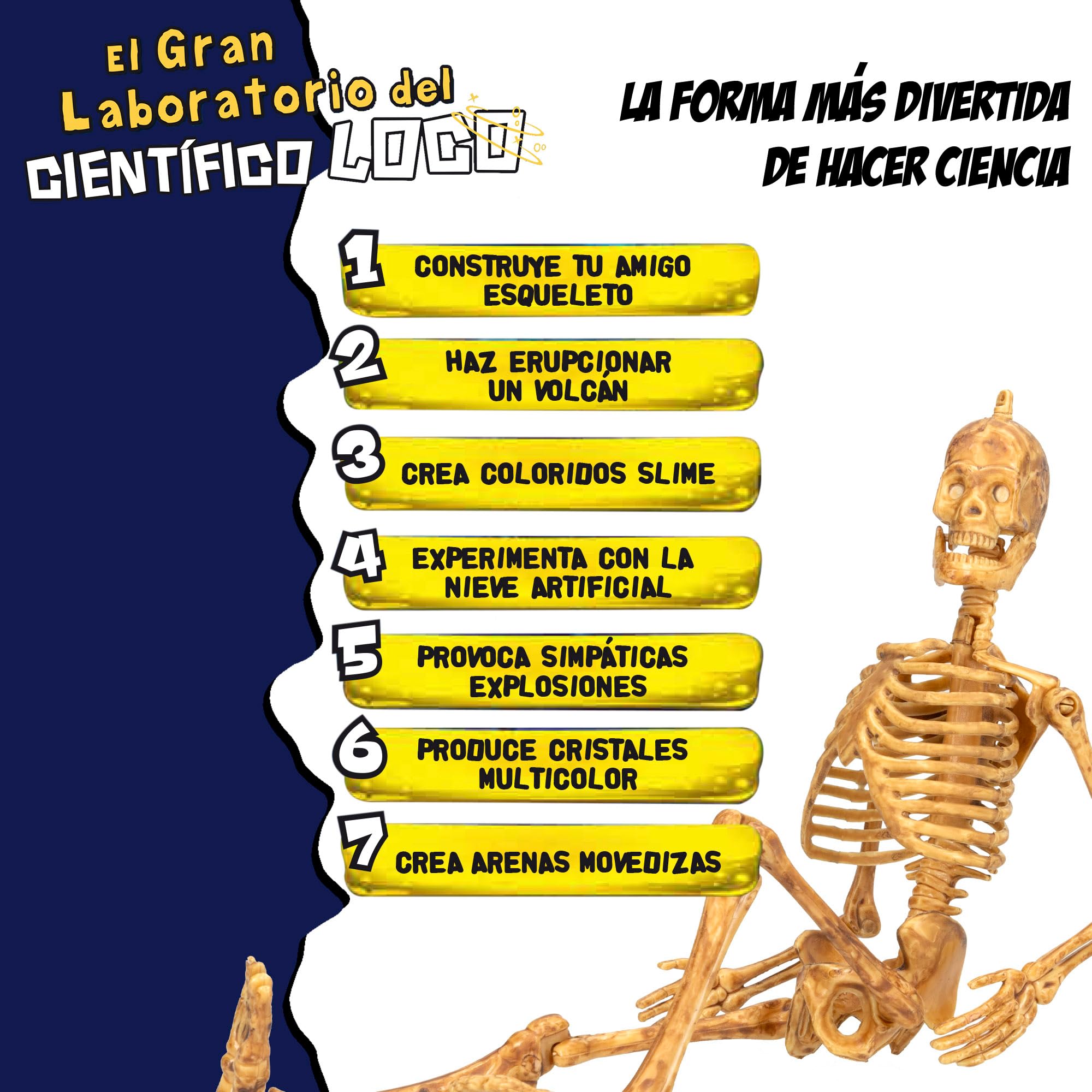 Colorbaby Lisciani - Crazy Science, Laboratorio Scientifico Pazzo, Esperimenti con Slime, Vulcano, Sabbie mobili, Neve Artificiale, Esplosioni, Giocattolo Educativo, Scienza domestica, 8 anni, 47637