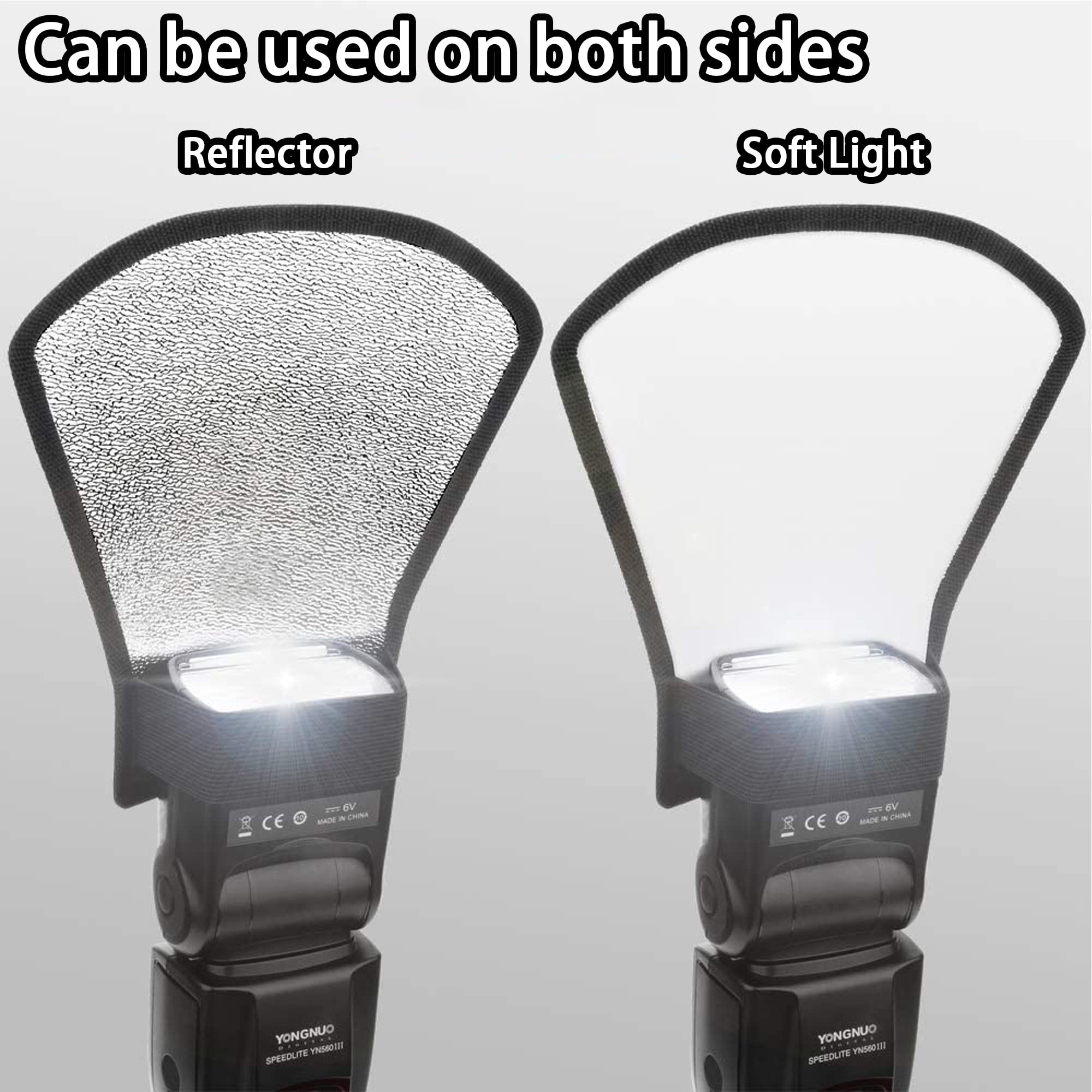 2PCS Difusor De Flash Speedlite Softbox Difusor de Flash Plateado Reflector De Flash PequeñO Softbox portátil Plegable Difusor De Flash PortáTil Reflectores portátil para fotografía