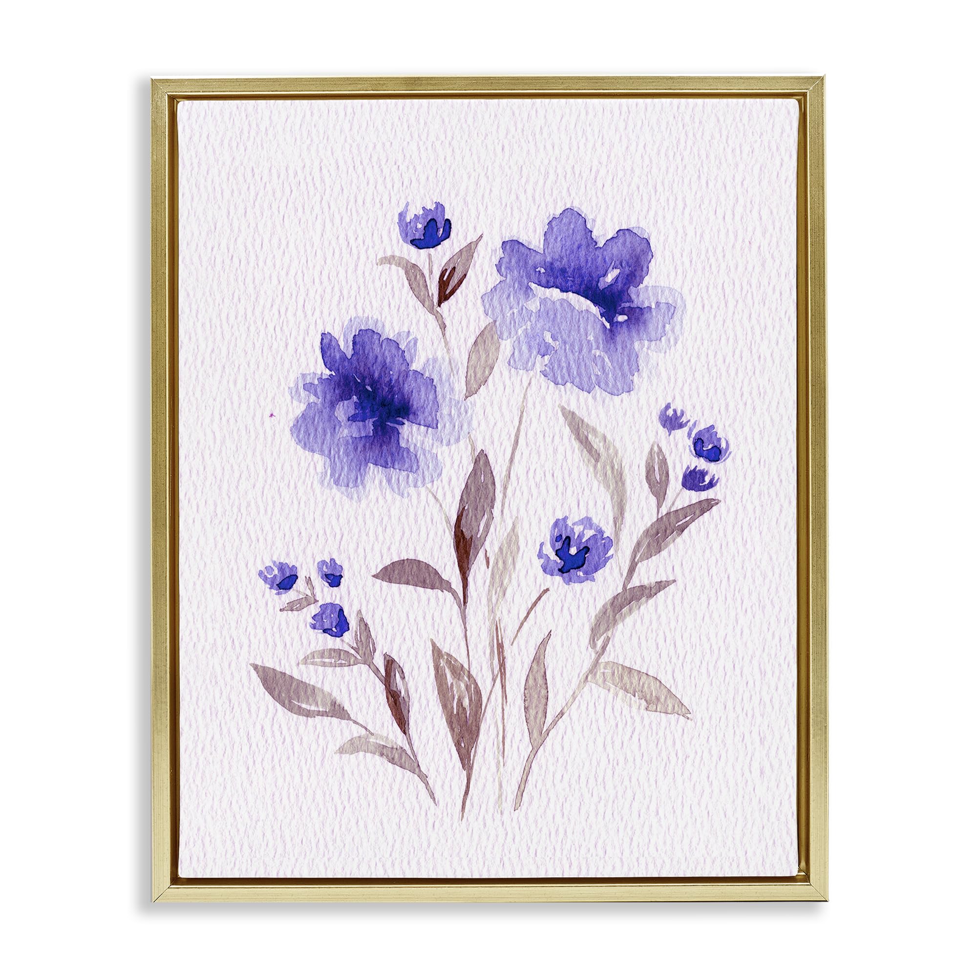 'Blooming Purple Flowers'| Floating Frame Canvas Art
