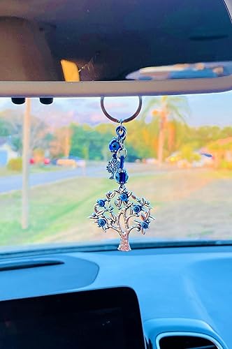Miniatura 6 de LUCKBOOSTIUM Evil Eye Keychain & Protection, Evil Eye Car Hanging Ornament, Rear View Mirror Accessories, Home Decor
