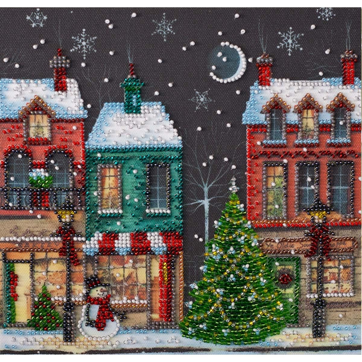 Abris Art Multicoloured Bead Stitch Embroidery Kit, Cotton, 20X21cm