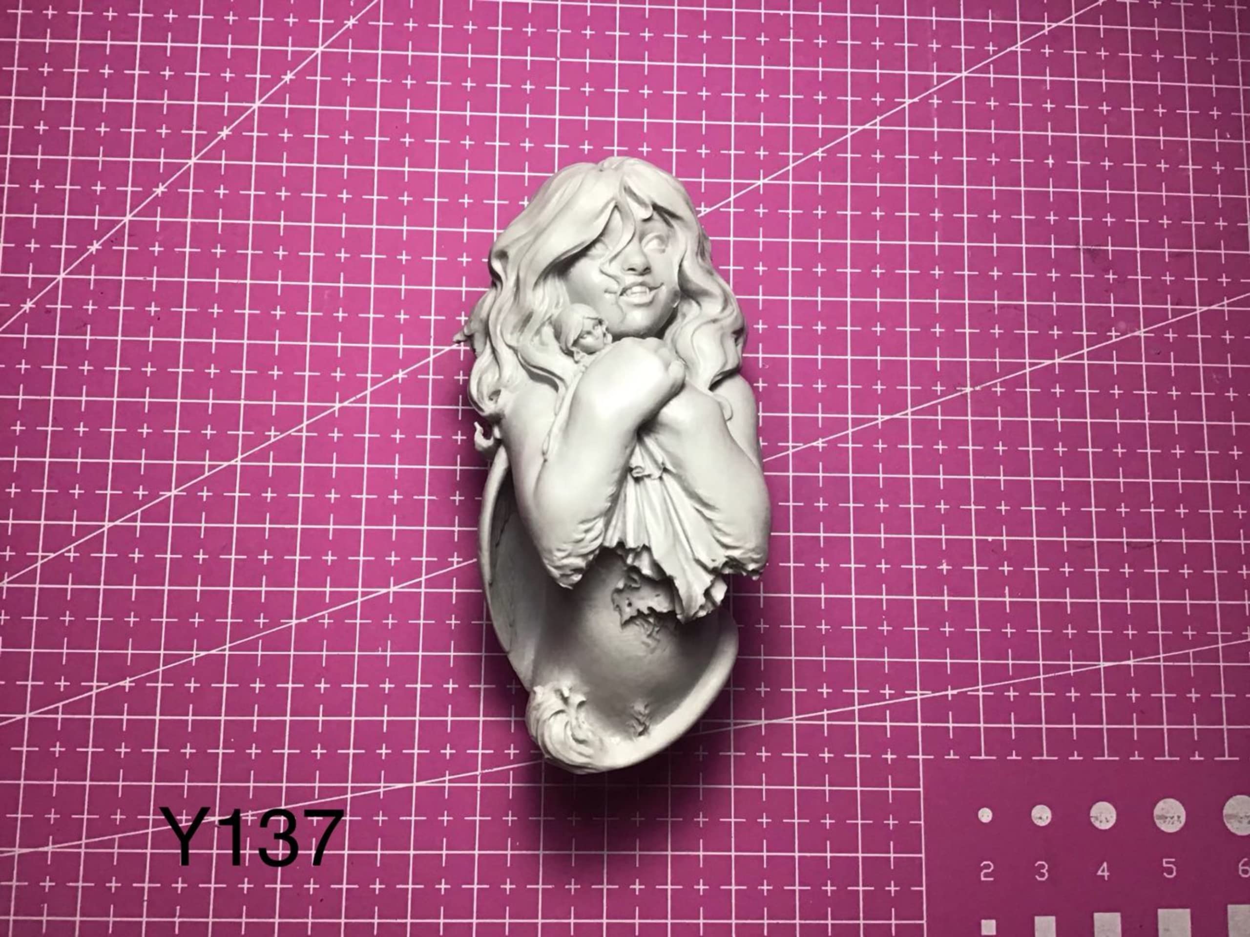 【1/10】 Resina Busto Modelo Antiguo fantasía Guerrero Femenino Resina Modelo Miniatura Kit (sin Pintar y sin Montar)